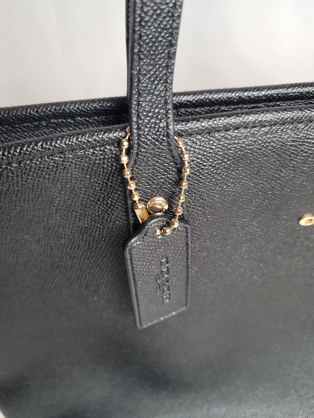 Coach Medium City Tote Shoulder Bag Black Crossgrain Leather EUC - Picture 2 of 11